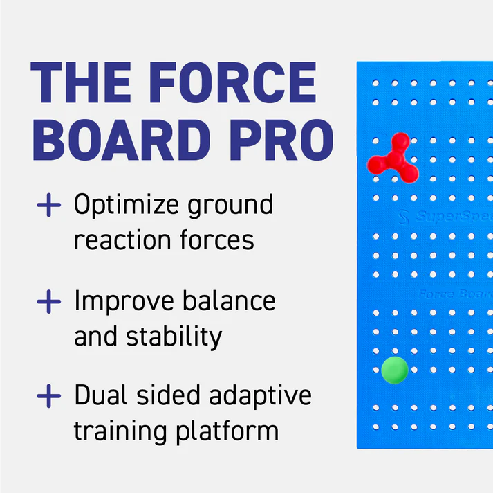 SuperSpeed Tour Speed Pro Training Bundle highlighting the force board pro for optimizing ground reaction forces