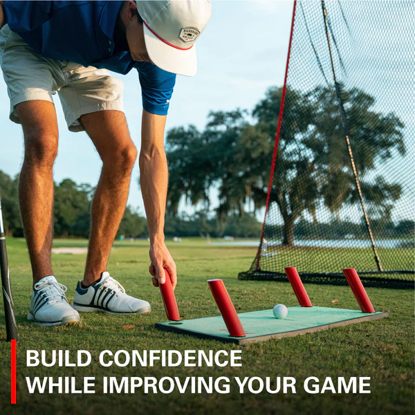 Rukket Pathfinder Impact Mat helping golfer build confidence and consistency in swing.