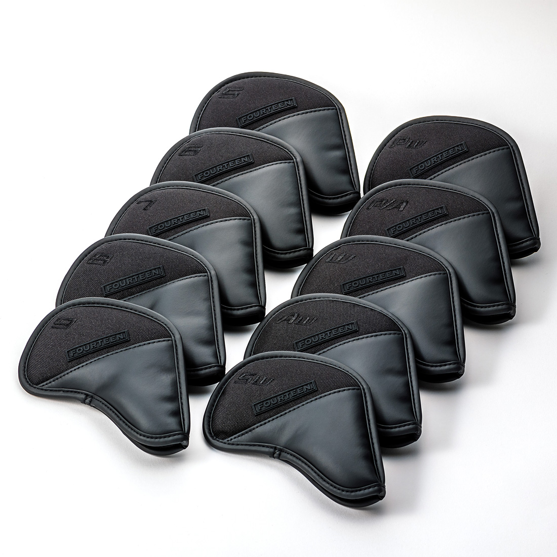 Fourteen 2025 Iron Covers providing durable, stylish protection for golf irons.